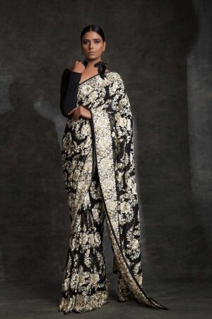 Black & Gold Banarasi Weaving Saree